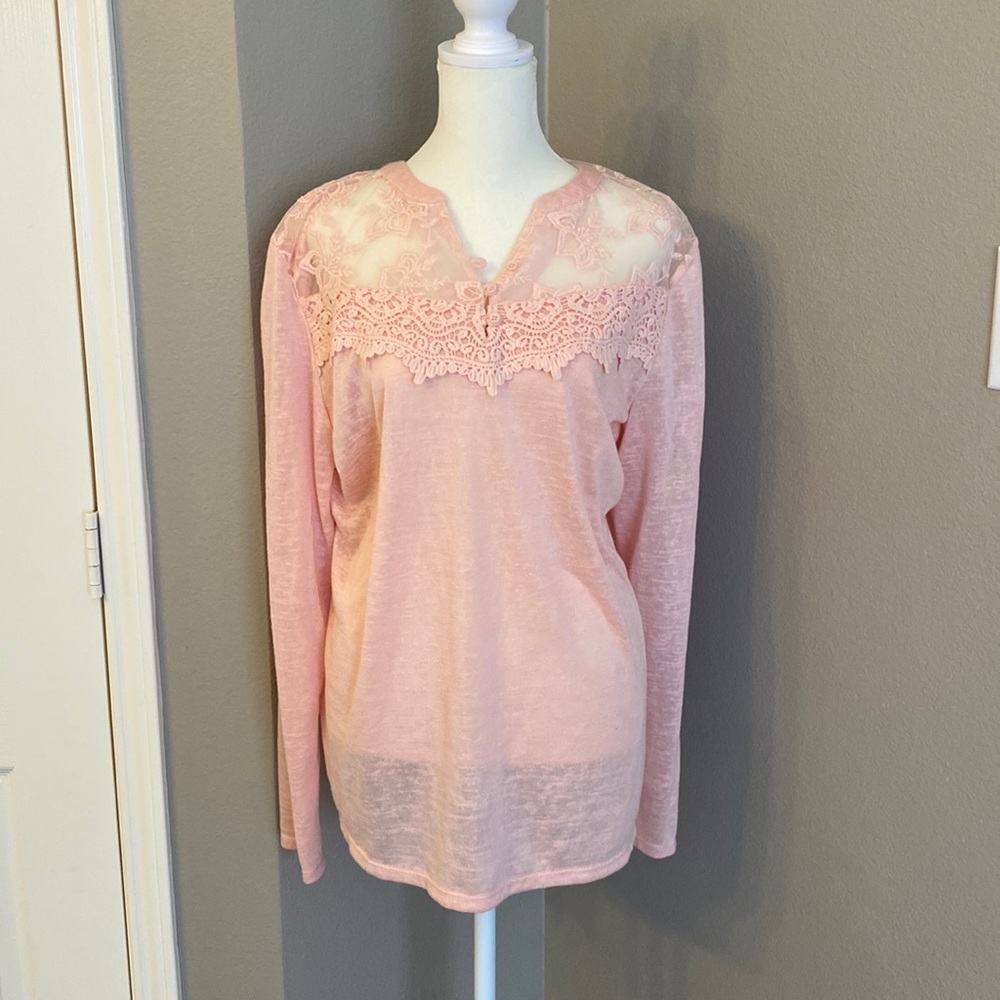 Peach laced top
